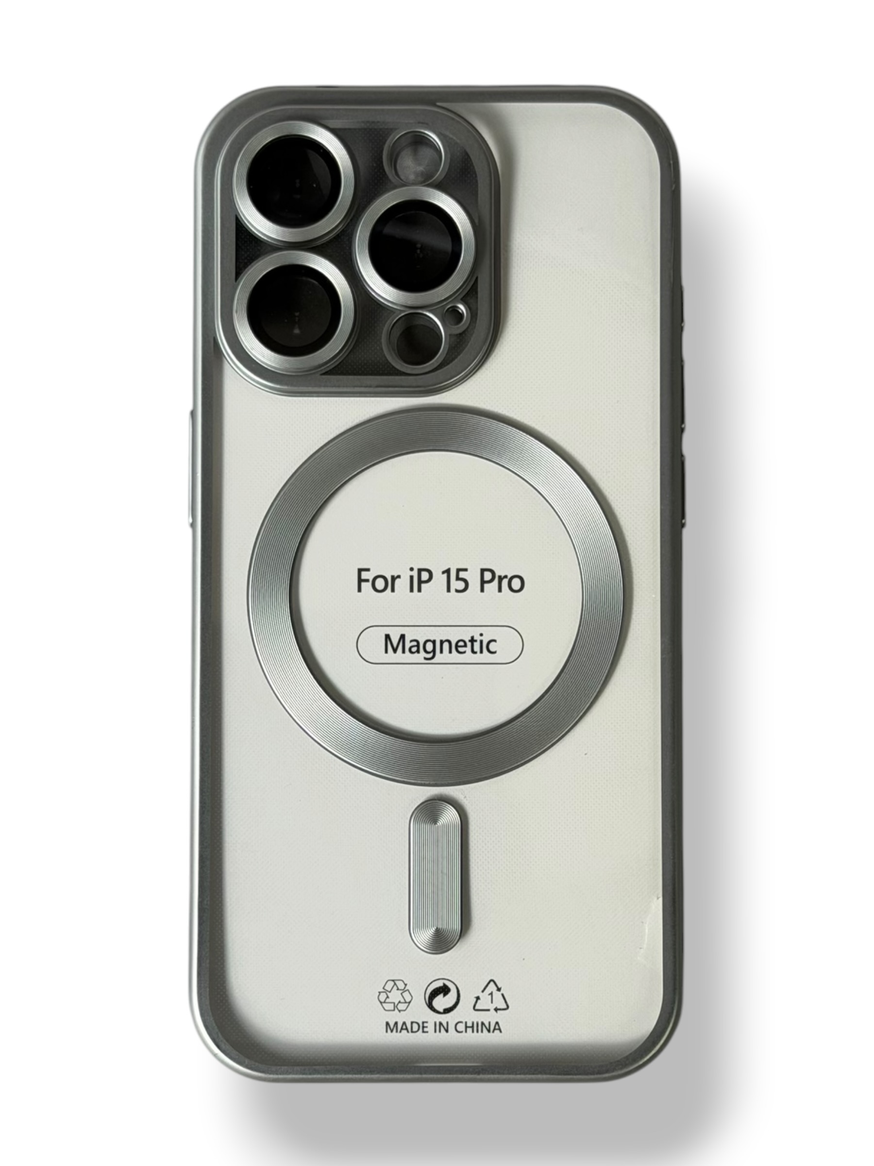 Чохол Metal Matte Case MagSafe iPhone 15 Pro (white titanium)