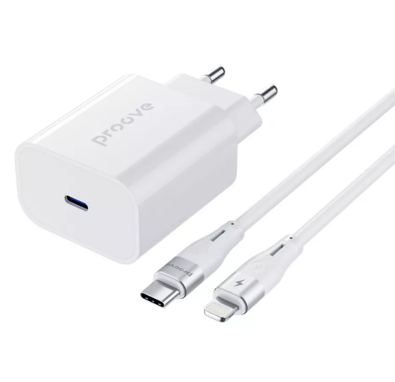 МЗП Proove Rapid 20W (Type-C) + Кабель Type-C to Lightning (white)