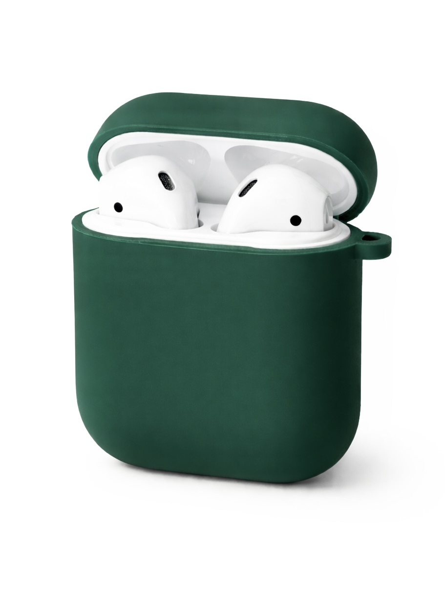 Чохли для AirPods 1/2 з мікрофіброю №02 Blackish Green