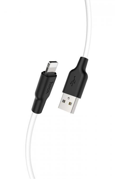 Кабель Hoco X21 Plus Silicone Lightning 2.4A/1m (black-white)