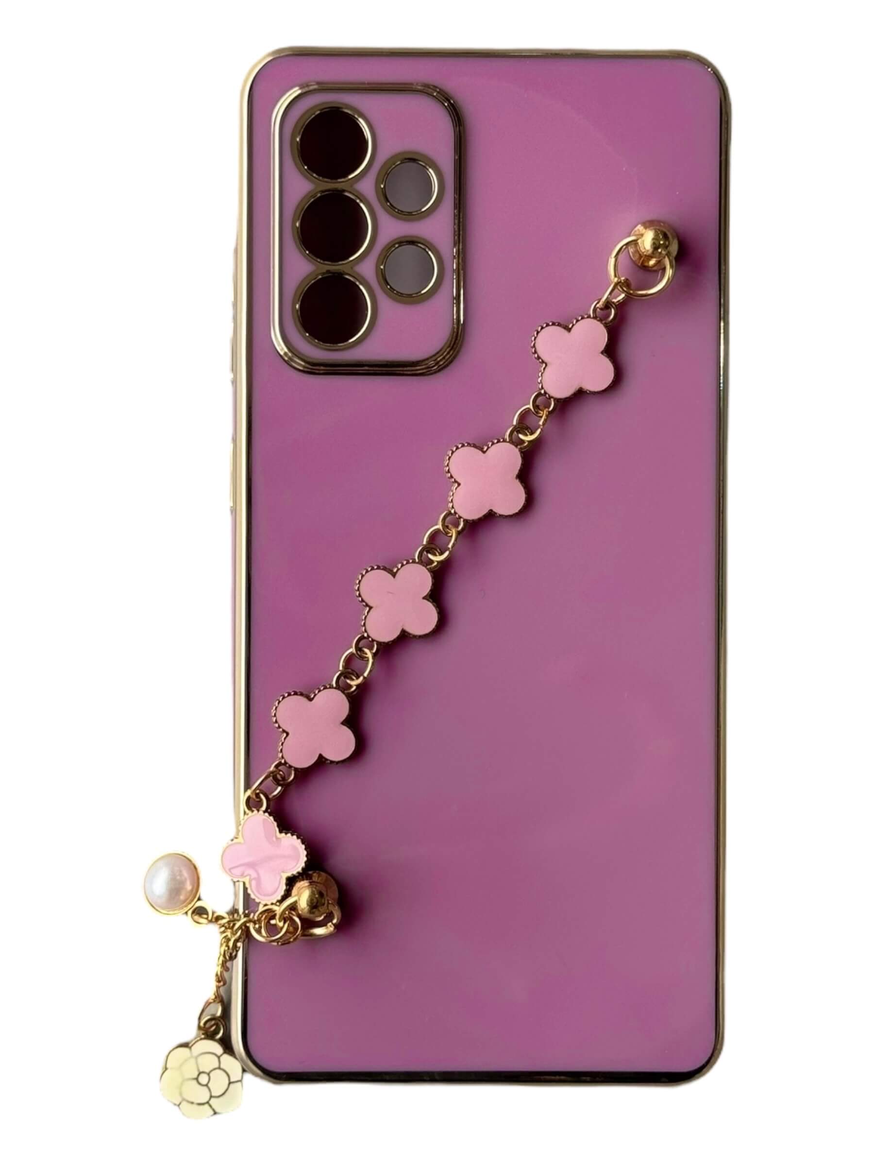 Чохол Van Cleef Case з ланцюжком для Samsung A72 (blueberry)