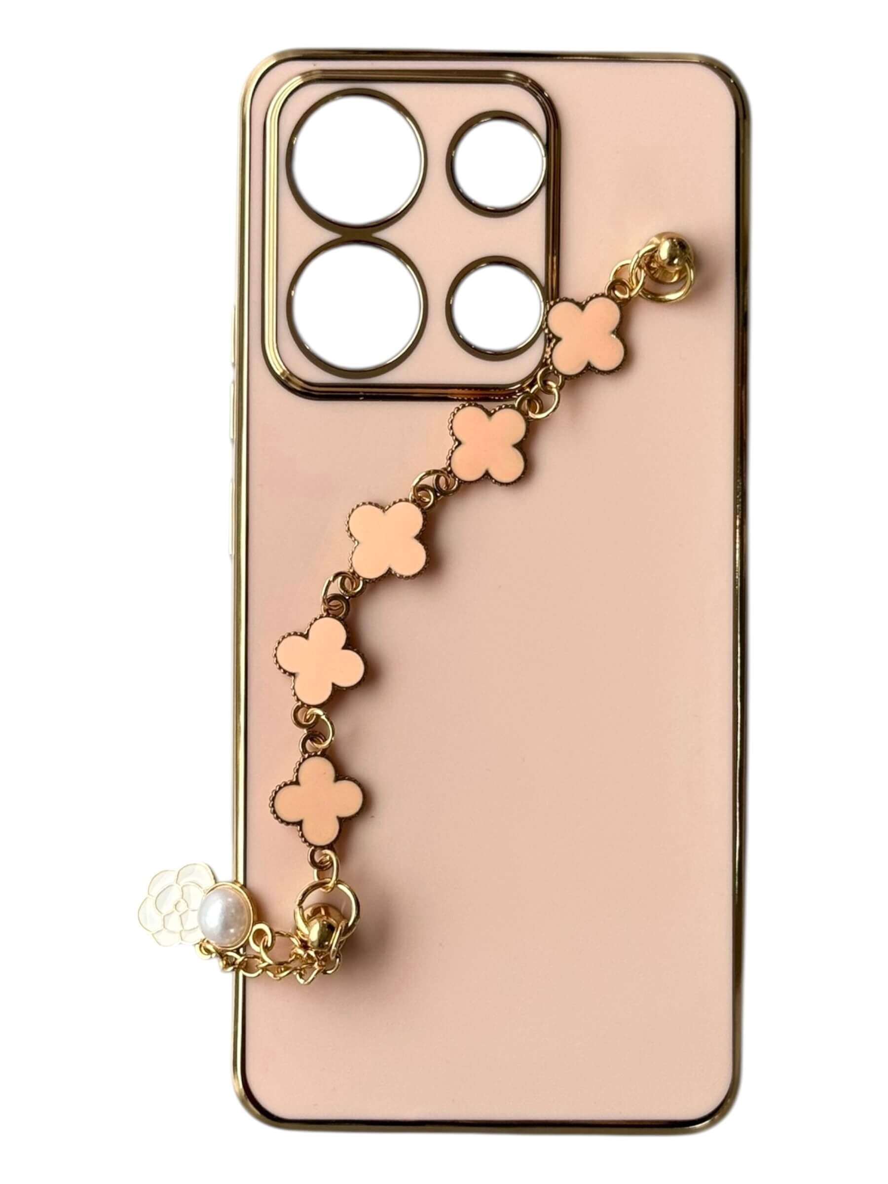 Чохол Van Cleef Case з ланцюжком для Xiaomi Redmi Note 13 4G (pink)