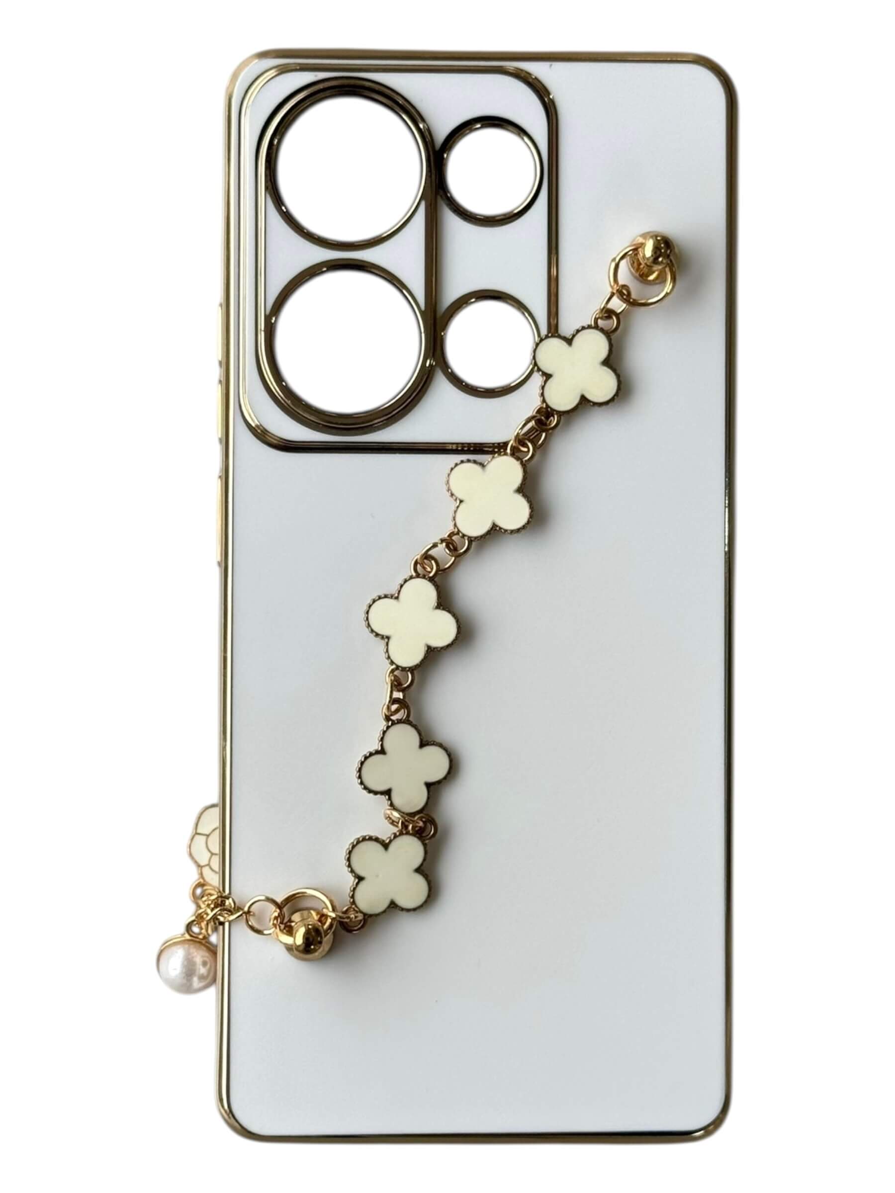 Чохол Van Cleef Case з ланцюжком для Xiaomi Redmi Note 13 Pro 4G (white)