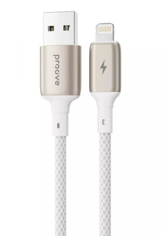 Кабель Proove Dense Metal Lightning 2.4A 1m (white)