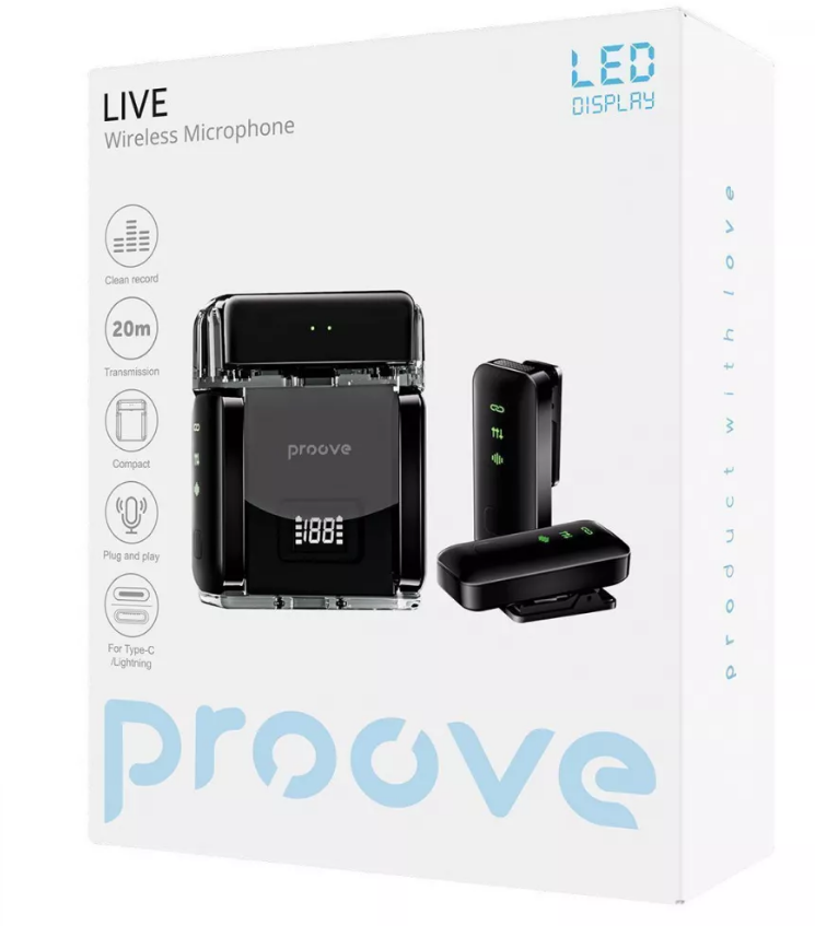 Бездротовий петличний мікрофон Proove Live (black)