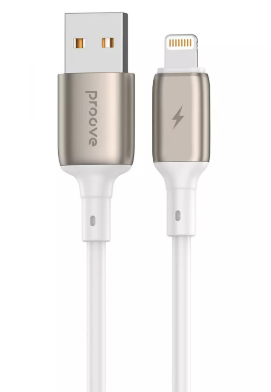 Кабель Proove Flex Metal Lightning 2.4A 1m (white)
