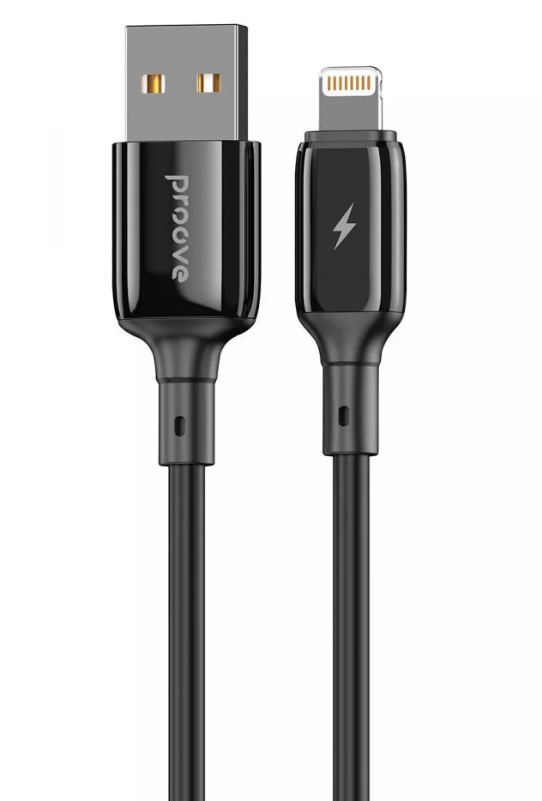 Кабель Proove Flex Metal Lightning 2.4A 1m (black)