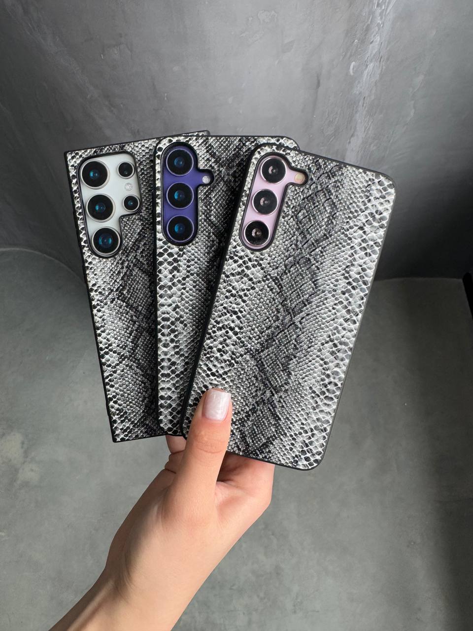 Чохол Leather Case Python для Samsung Galaxy S24 FE (gray)