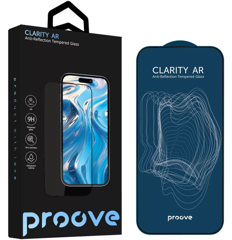 Захисне скло Proove Clarity AR iPhone 15 Pro Max (black)