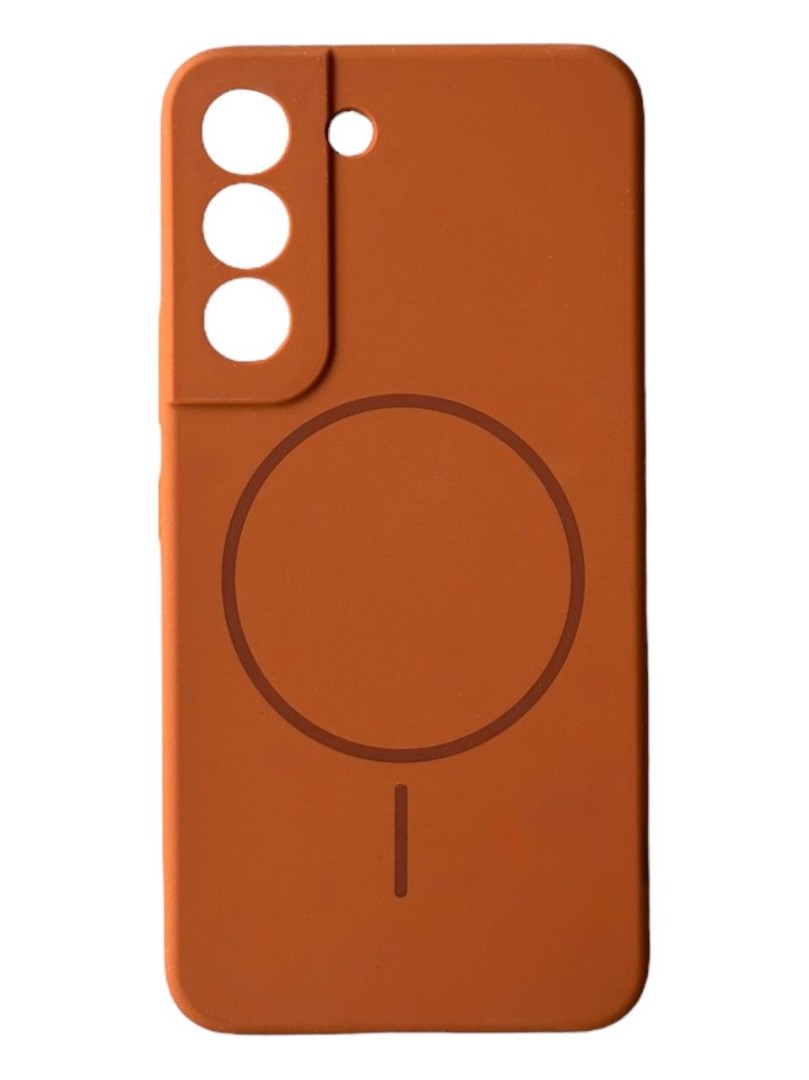 Чохол Silicone Case with MagSafe для Samsung Galaxy S22 (коричневий / brown)