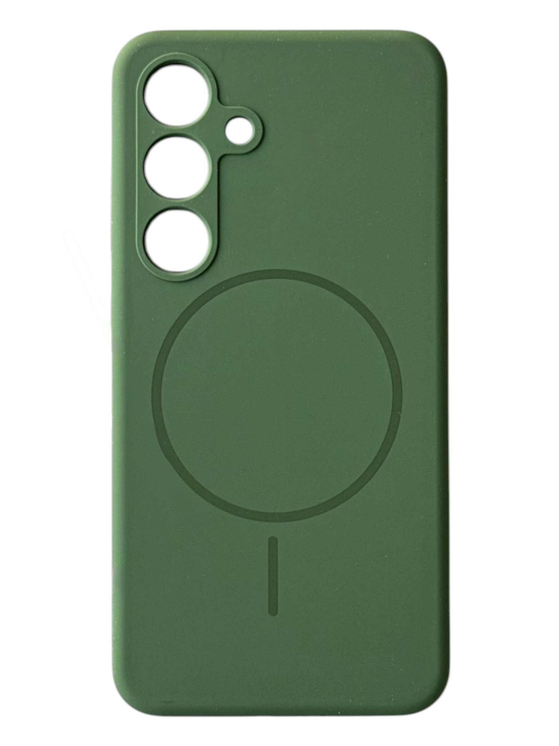 Чохол Silicone Case with MagSafe для Samsung Galaxy S24 (темно-зелений / dark green)