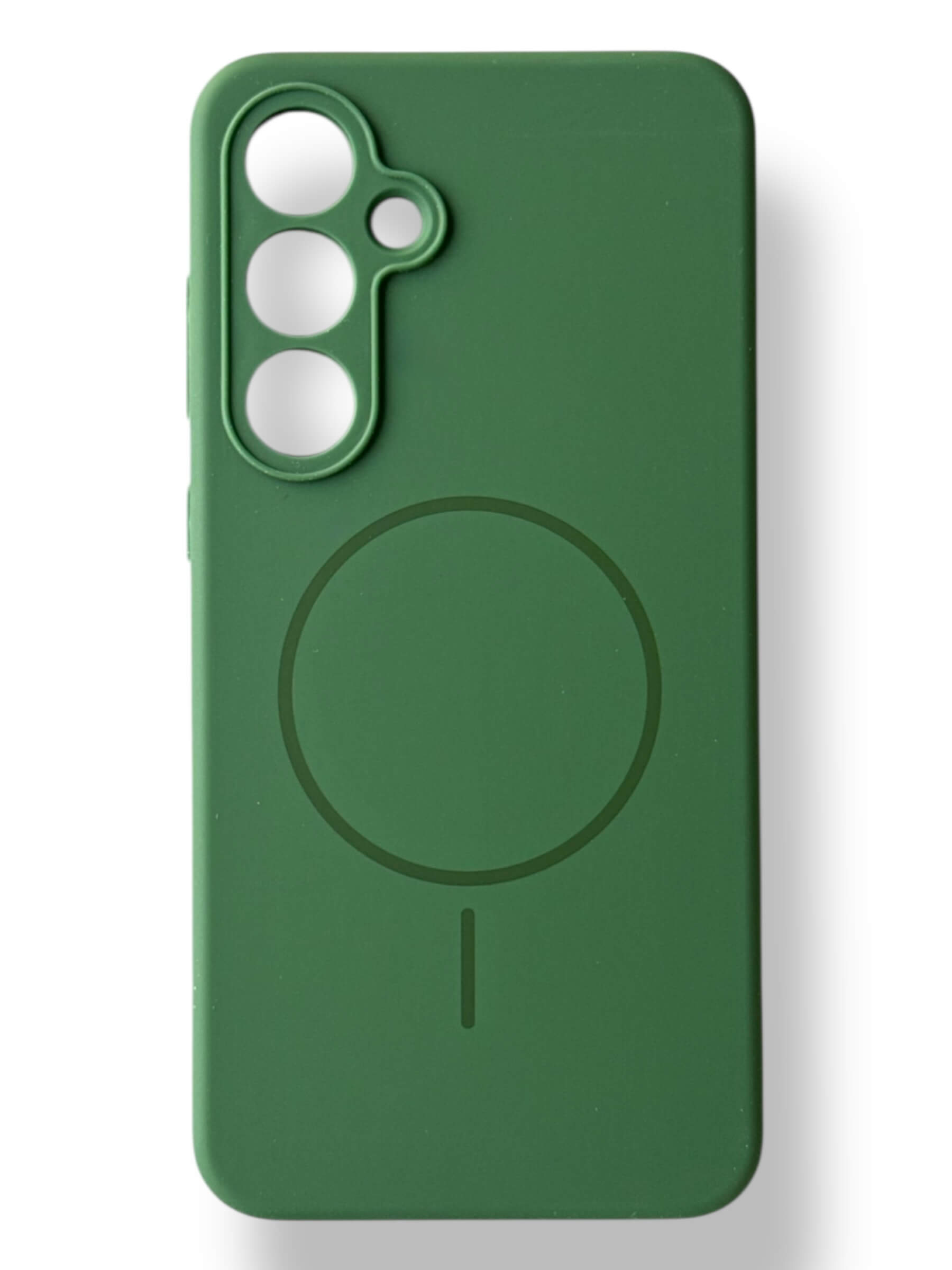 Чохол Silicone Case with MagSafe для Samsung Galaxy S24 FE (темно-зелений / dark green)