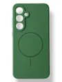 Чохол Silicone Case with MagSafe для Samsung Galaxy S24 FE (темно-зелений / dark green)