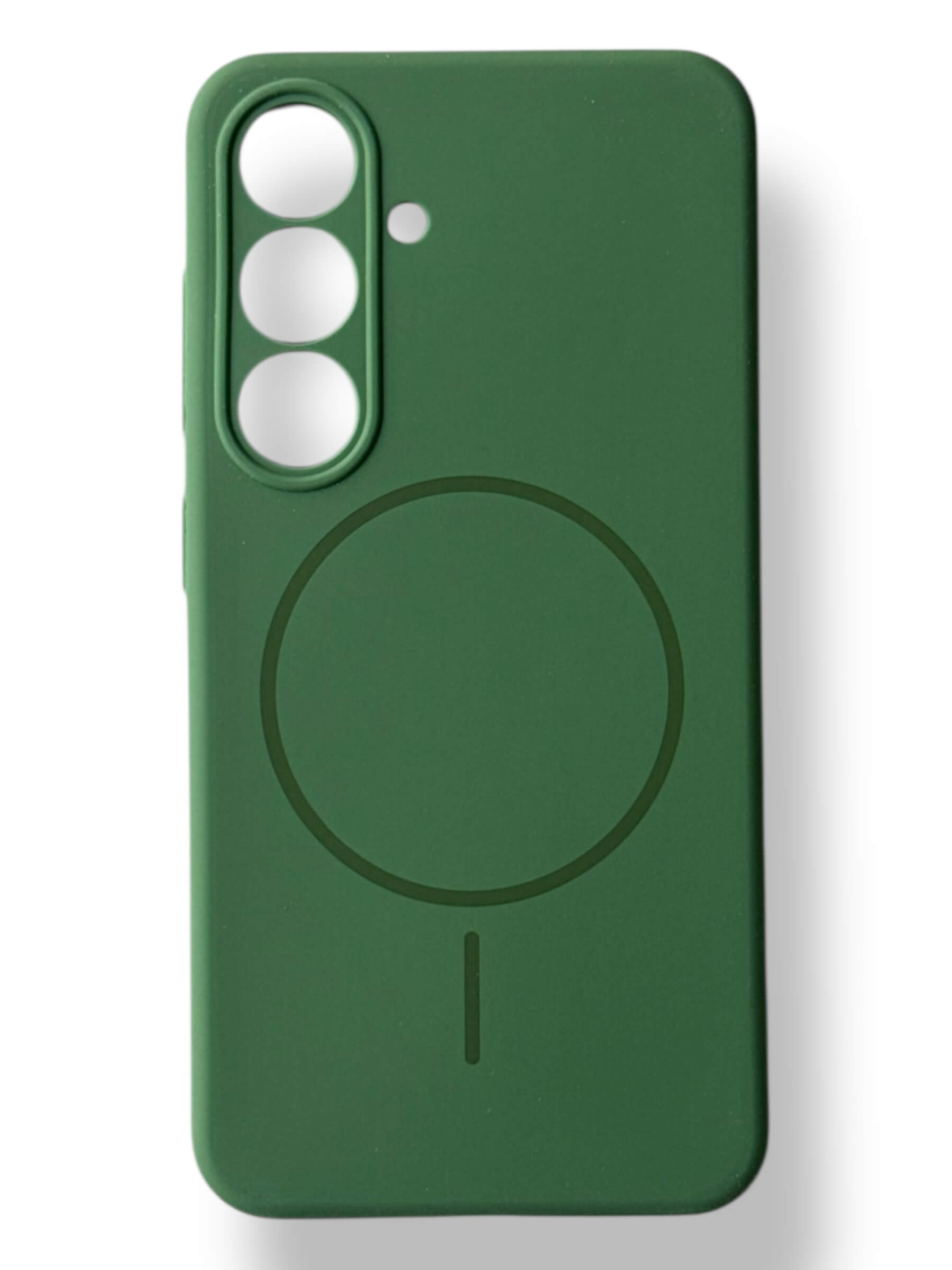 Чохол Silicone Case with MagSafe для Samsung Galaxy S25 (темно-зелений / dark green)