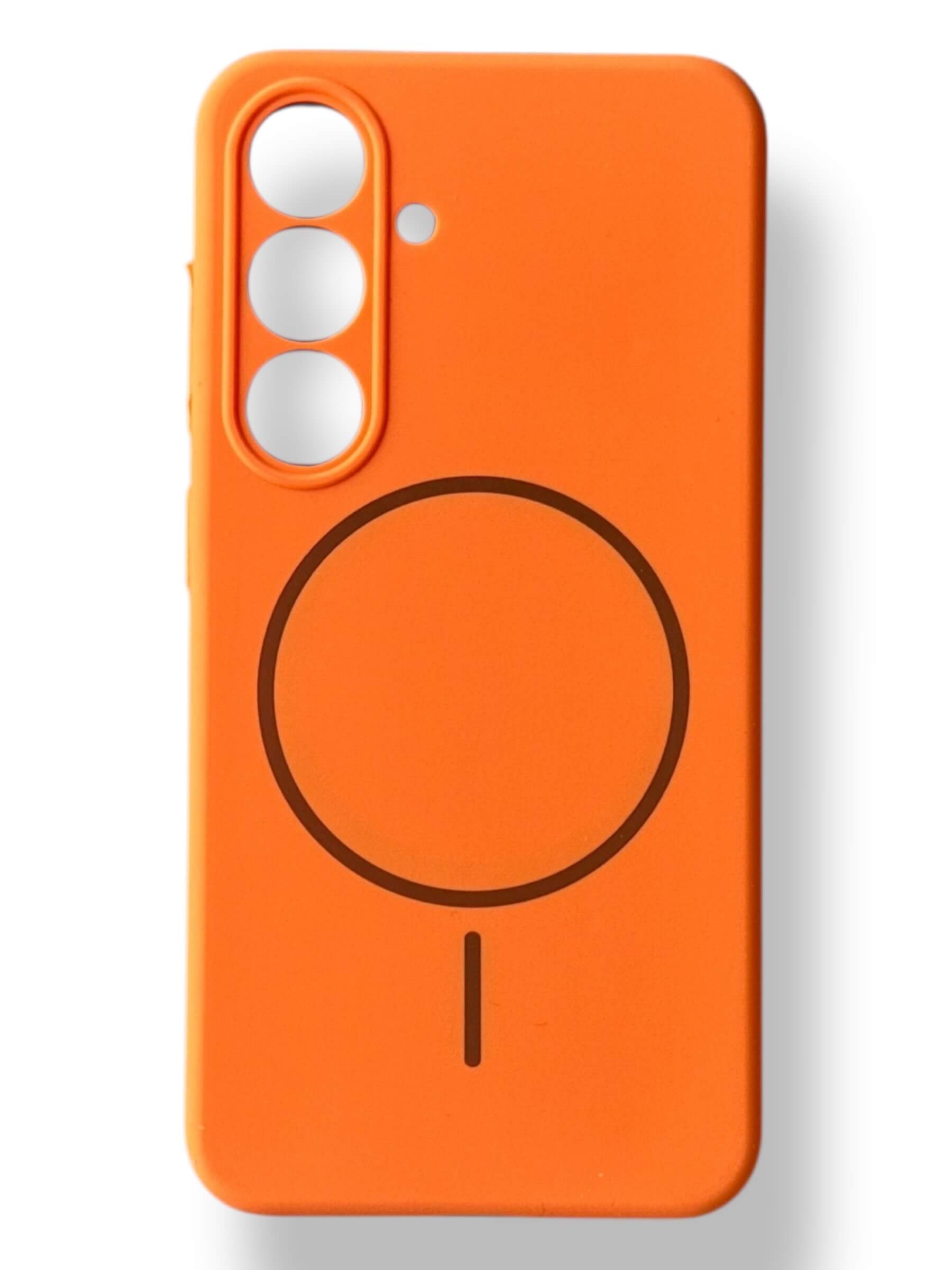Чохол Silicone Case with MagSafe для Samsung Galaxy S25 Plus (помаранчевий / orange)