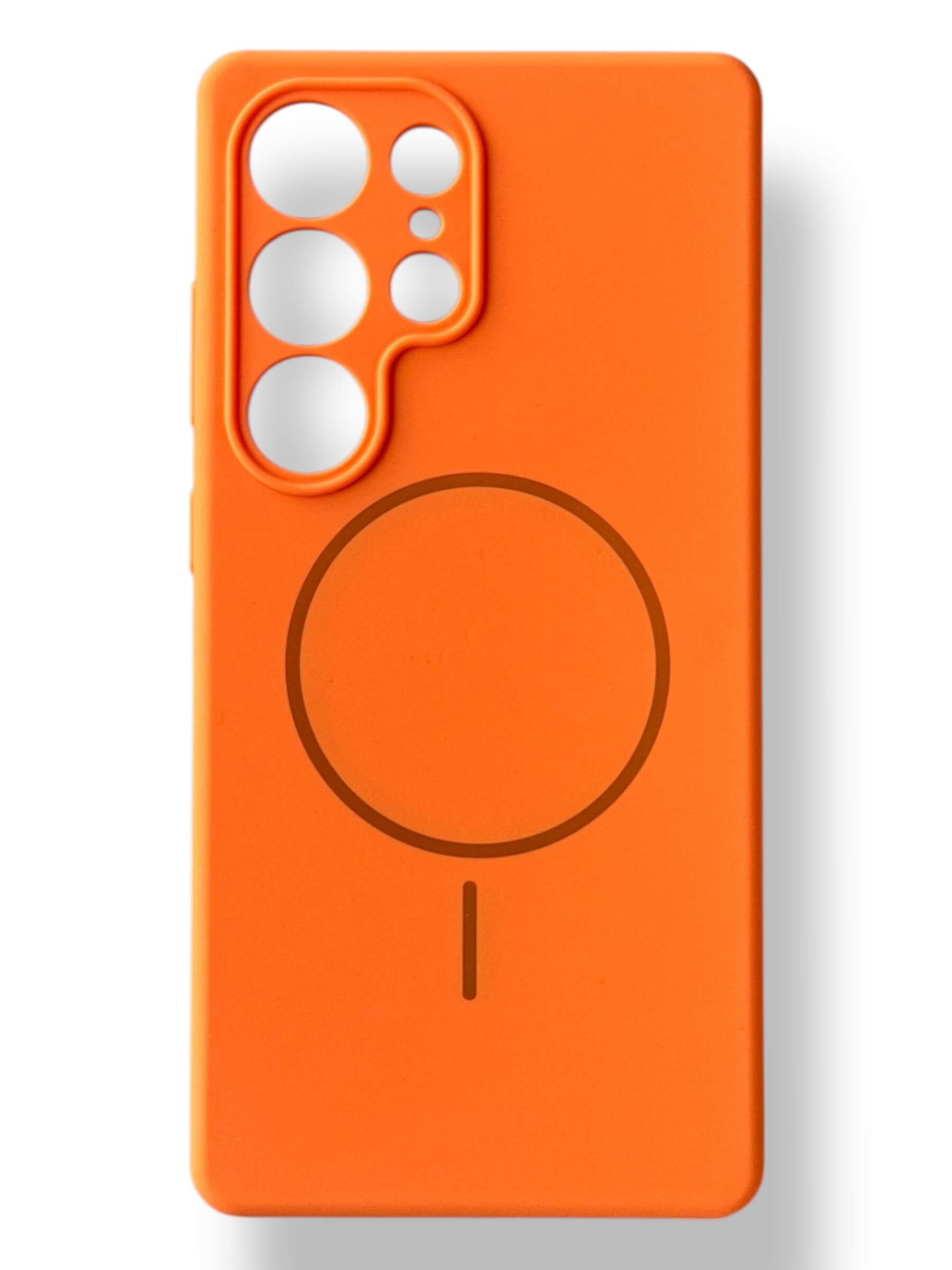 Чохол Silicone Case with MagSafe для Samsung Galaxy S25 Ultra (помаранчевий / orange)