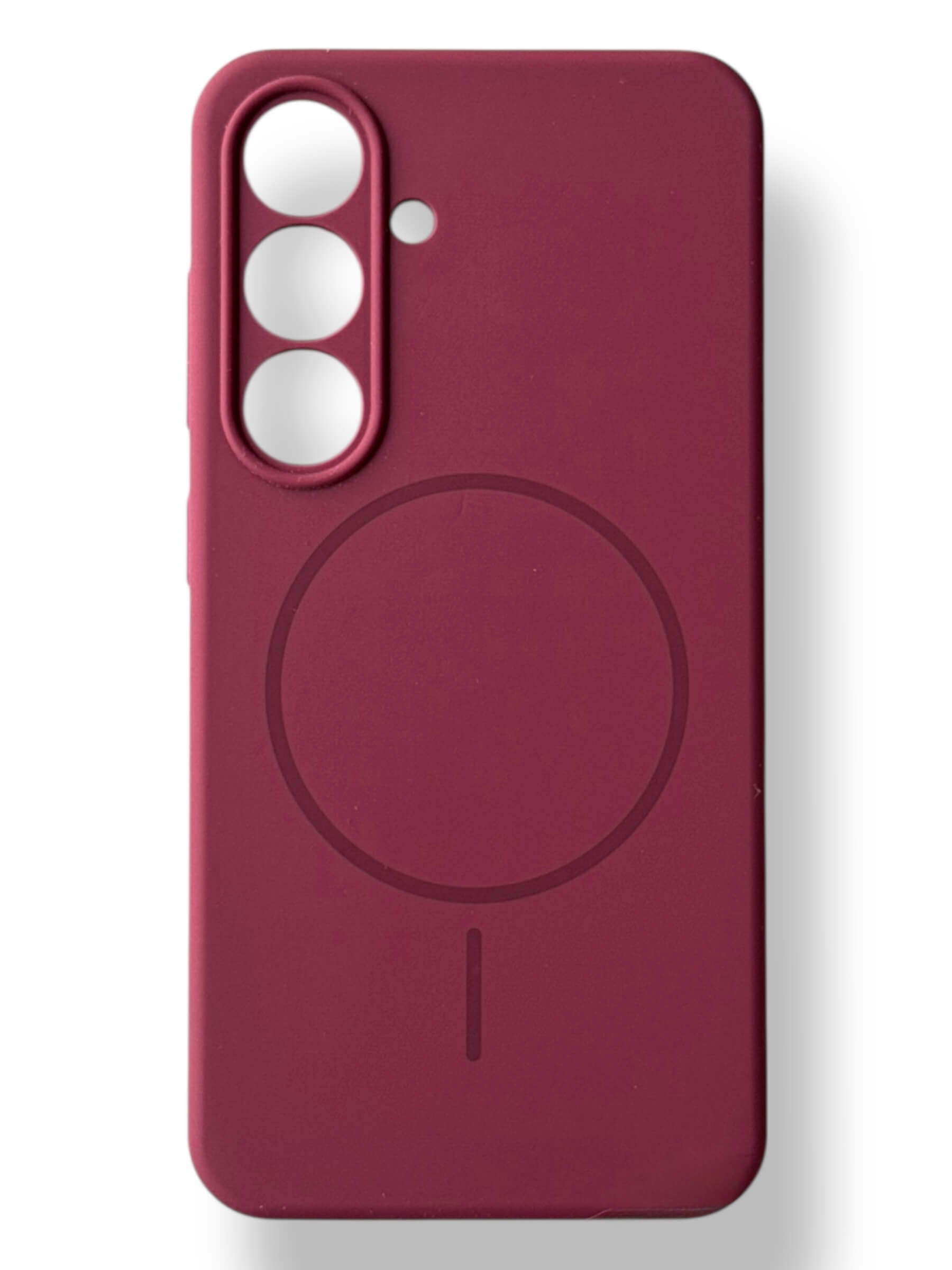 Чохол Silicone Case with MagSafe для Samsung Galaxy S25 (марсала / marsala)