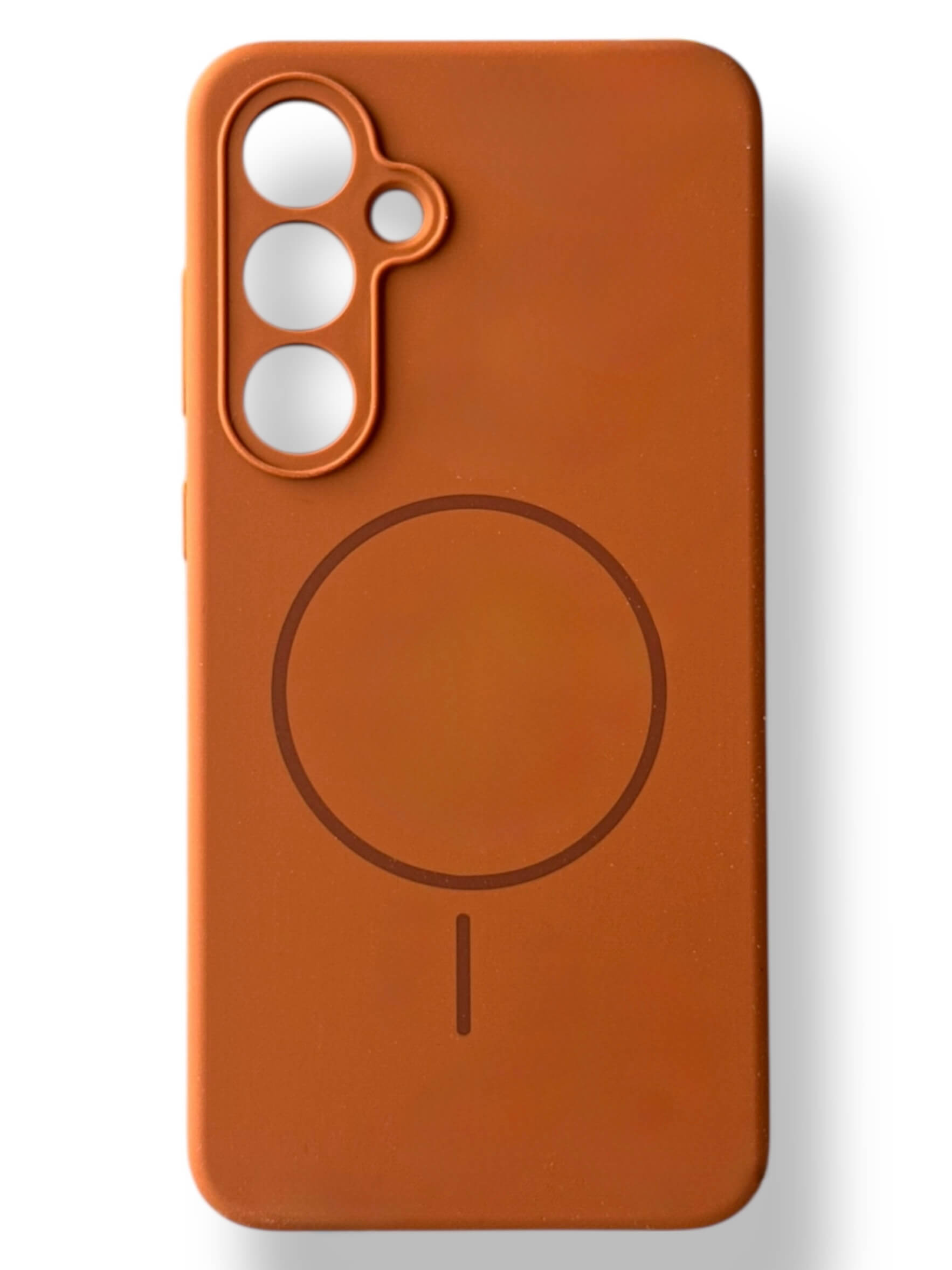 Чохол Silicone Case with MagSafe для Samsung Galaxy S24 FE (коричневий / brown)