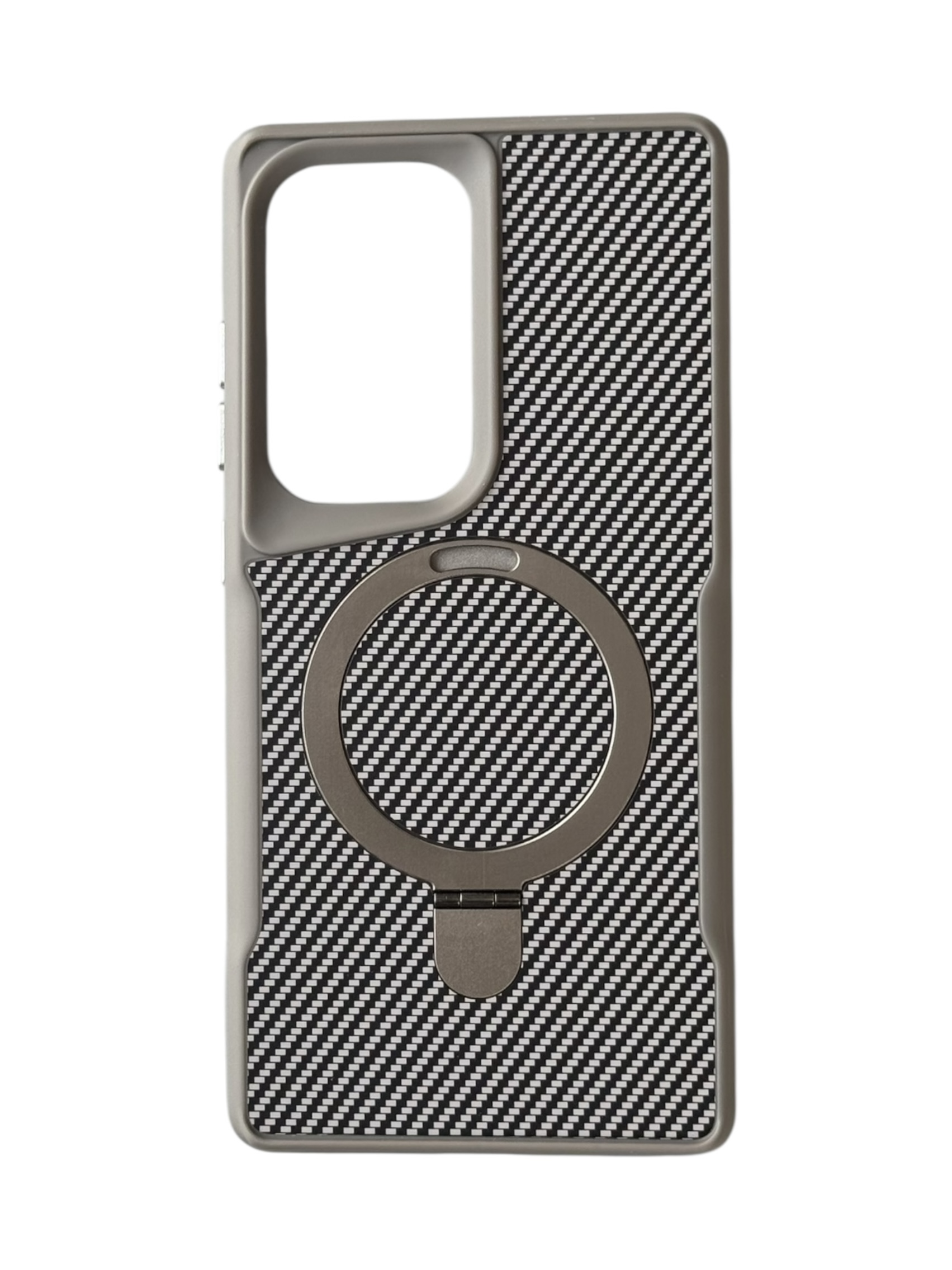 Чохол Carbon Fiber Ring Shell Case для Samsung Galaxy S23 Ultra (gray)