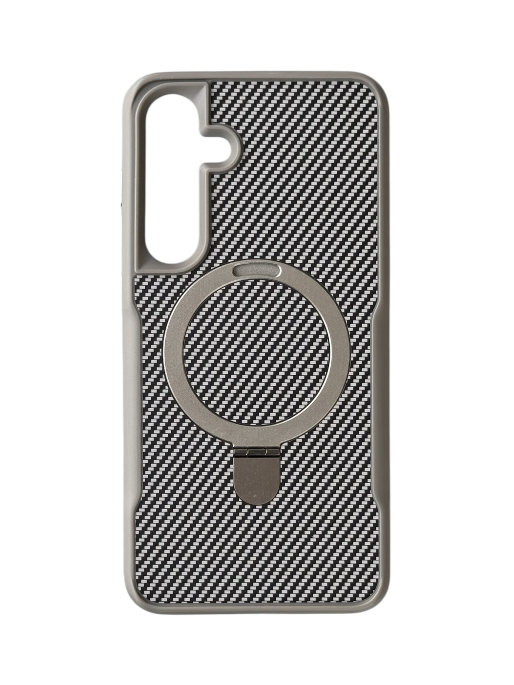 Чохол Carbon Fiber Ring Shell Case для Samsung Galaxy S24 / S25 (gray)