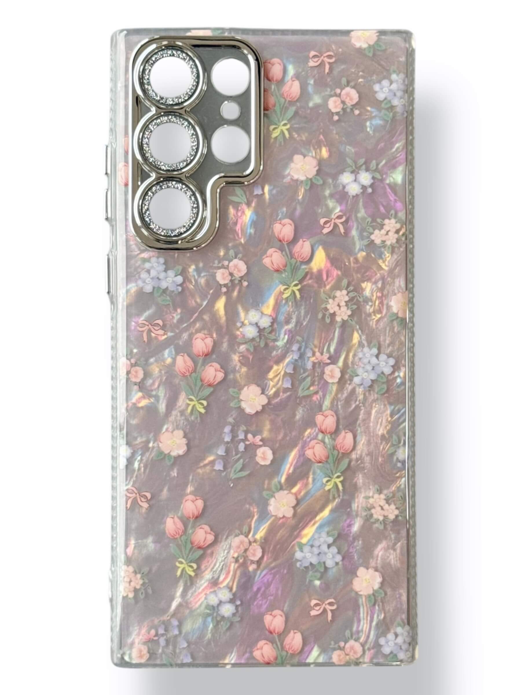 Чохол Flowers Case для Samsung Galaxy S23 Ultra (full block/pink)