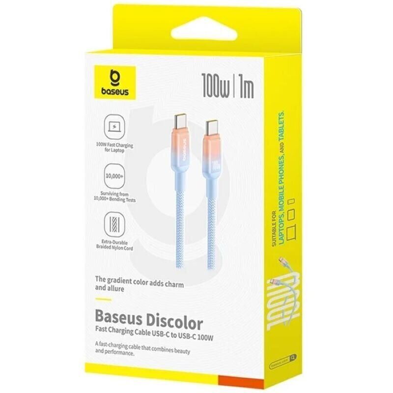Кабель Baseus Discolor Series Fast Charging Type-C to Type-C 100W (1m) (P10374902) (blue)