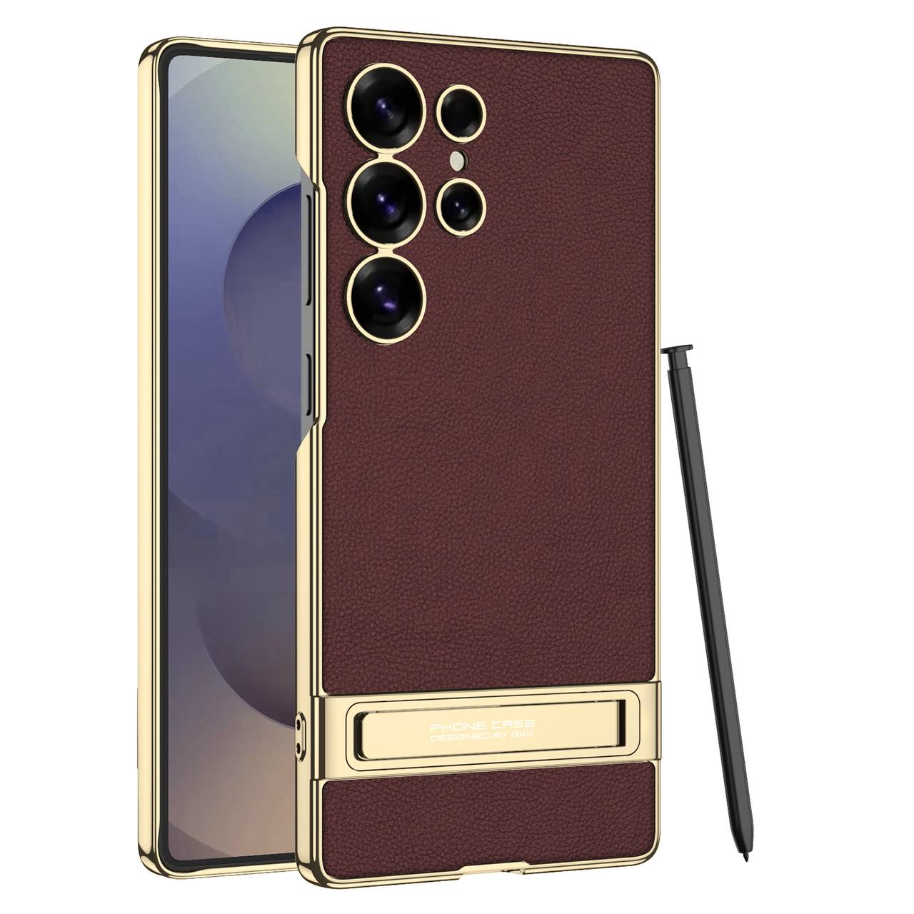Чохол GKK Case Elite Stand Series для Samsung Galaxy S24 Ultra (red wine)