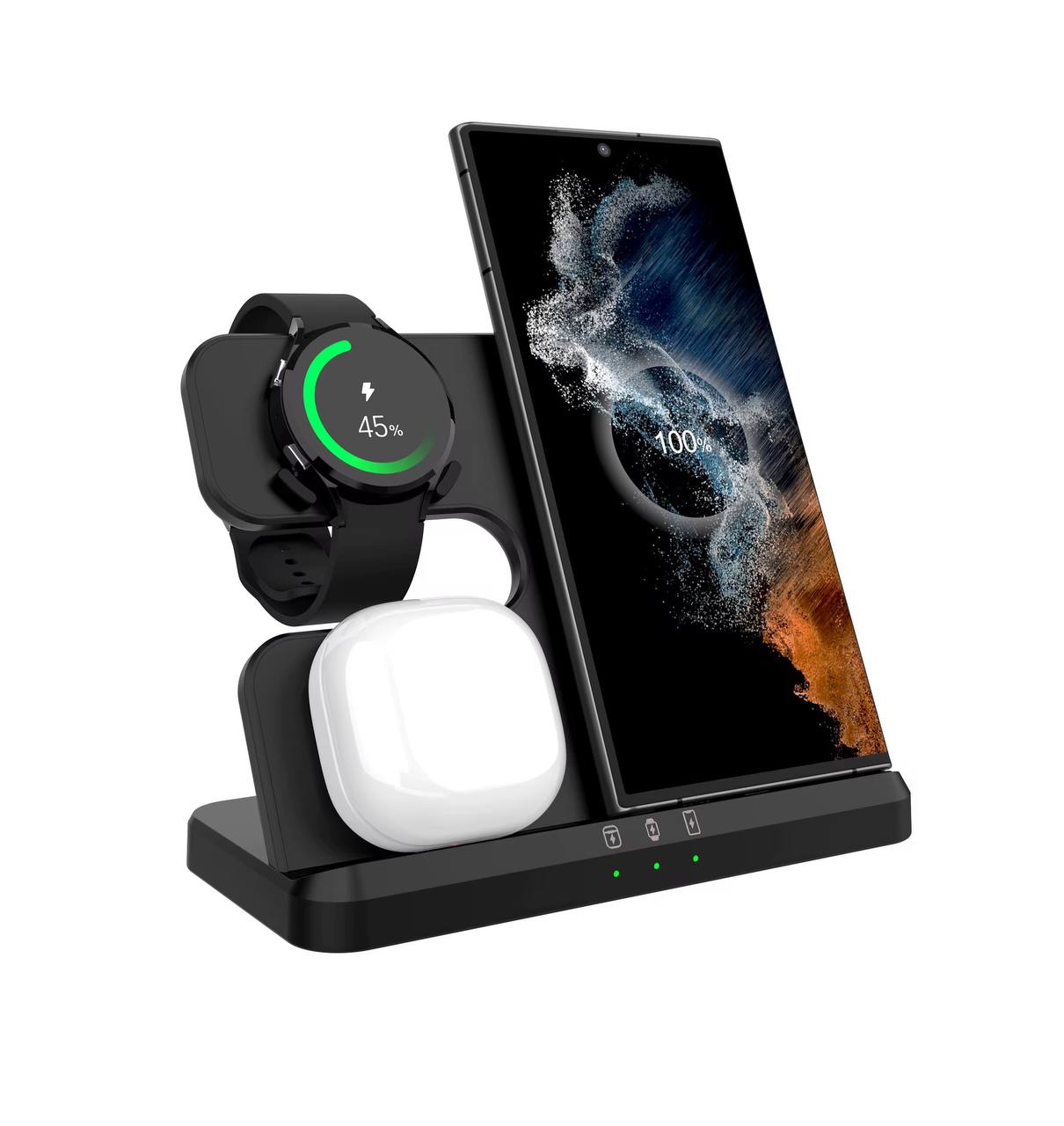 Бездротовий ЗП Wireless Charging Station 3 in 1 (black)