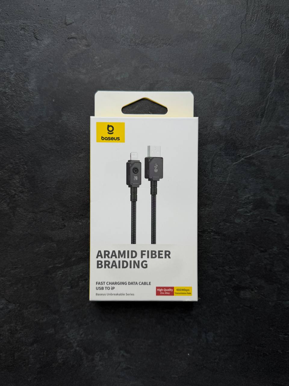 Кабель Baseus Aramid Fiber Draiding USB to Lighting 1m (black)
