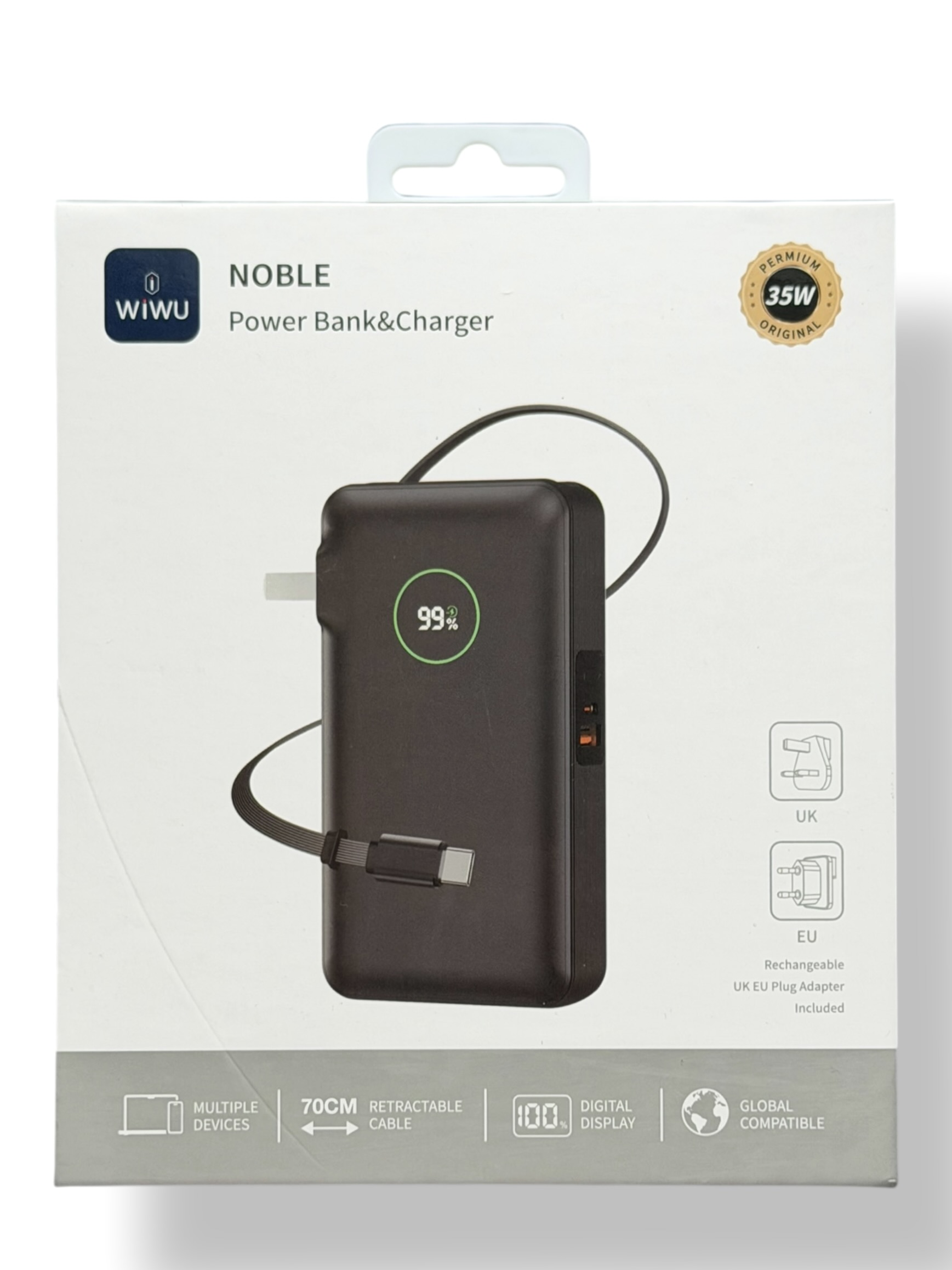 Портативна батарея Wiwu Noble Power Bank and Charger 10000mAh 35W (green)
