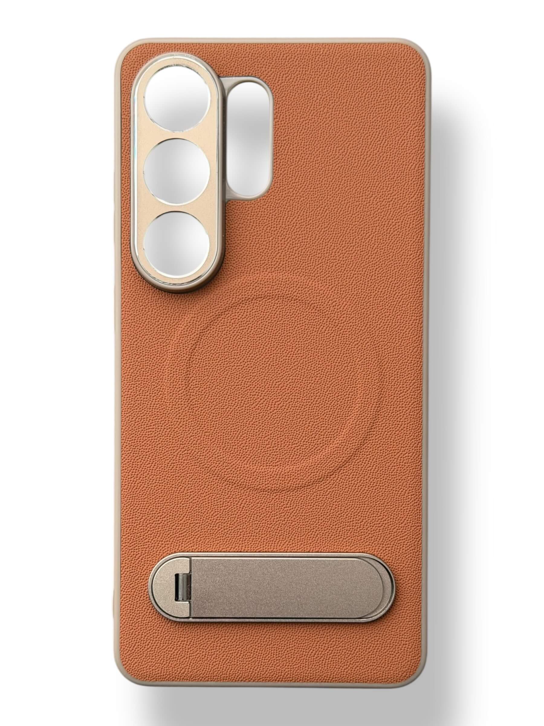 Чохол VAWI Leather Stand Case with MagSafe для Samsung S26 Ultra (brown)