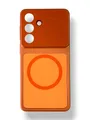 Чохол Frosted Glass Case with MagSafe для Samsung S26 (orange)