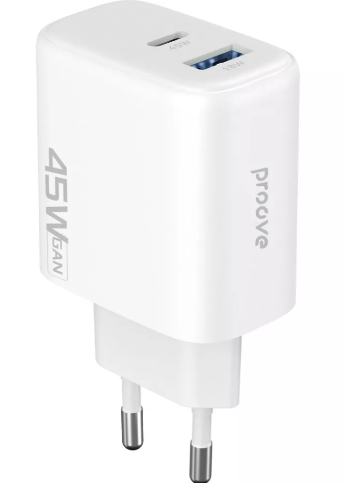 МЗП Proove Silicone Power 2 45W Type-C + USB (white)