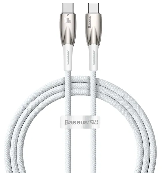 Кабель Baseus Type-C to Type-C Glimmer Series FC 100W 1m (CADH000701/702/703) (white)