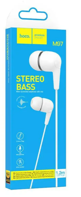 Провідні навушники HOCO M97 Enjoy universal 3.5mm (white)