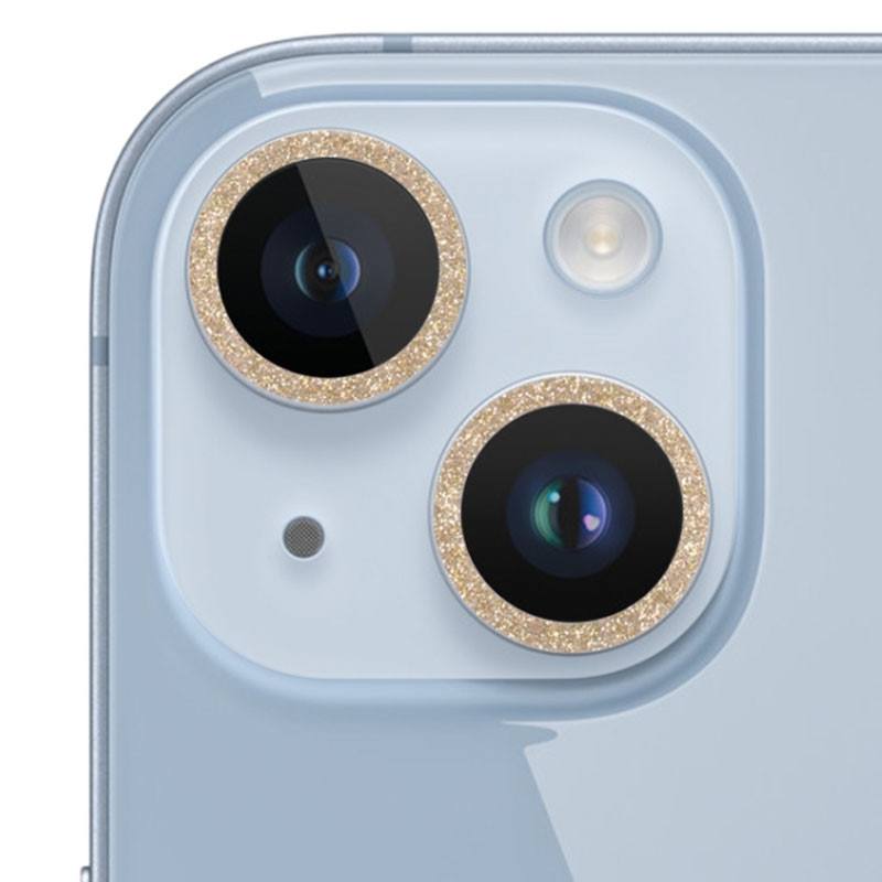 Захисне Скло Metal Sparkles на камеру для Apple iPhone 15 / 15 Plus (золотий / gold)