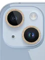 Захисне Скло Metal Sparkles на камеру для Apple iPhone 15 / 15 Plus (золотий / gold)
