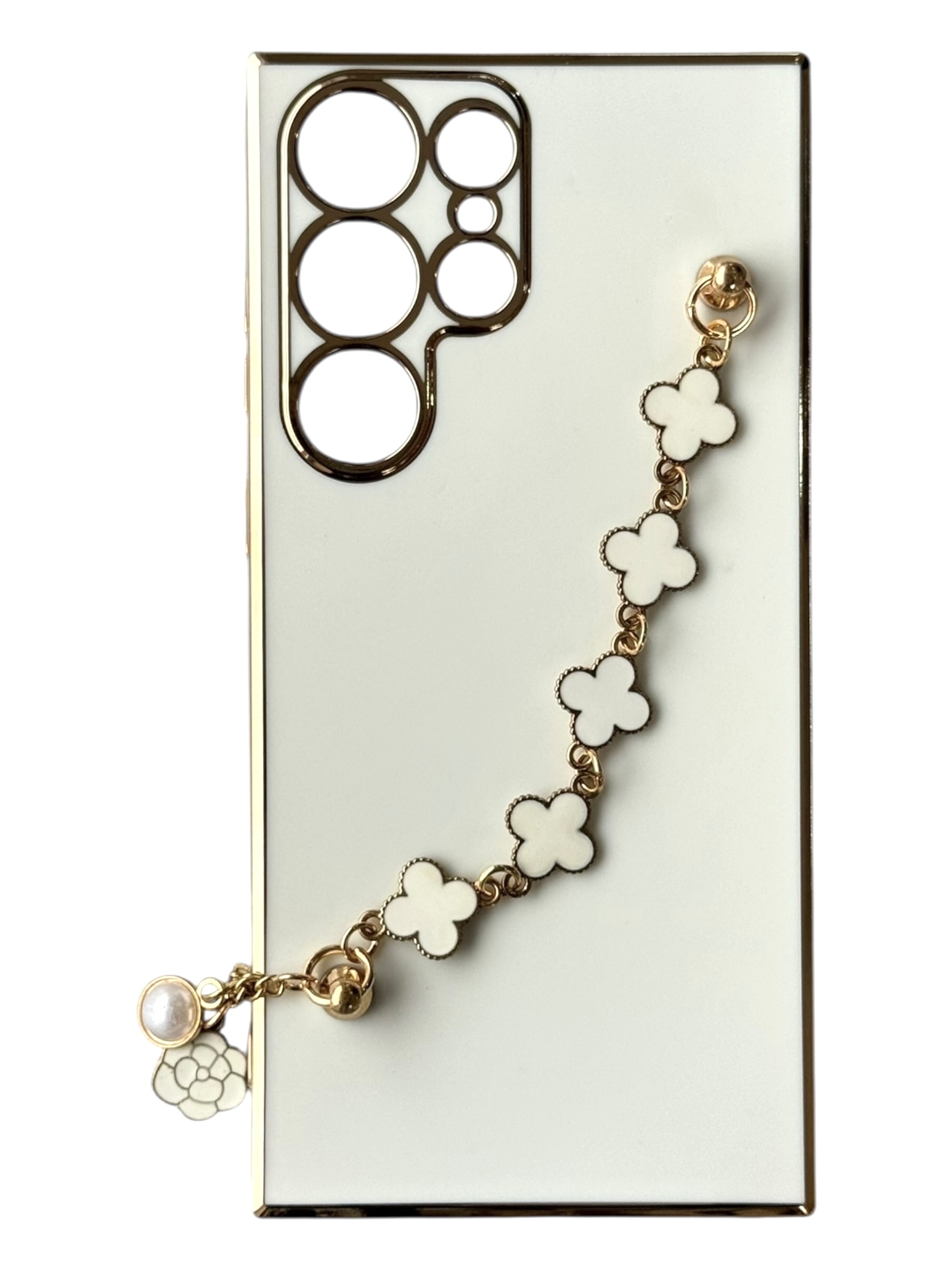 Чохол Van Cleef Case з ланцюжком для Samsung S23 Ultra (white)
