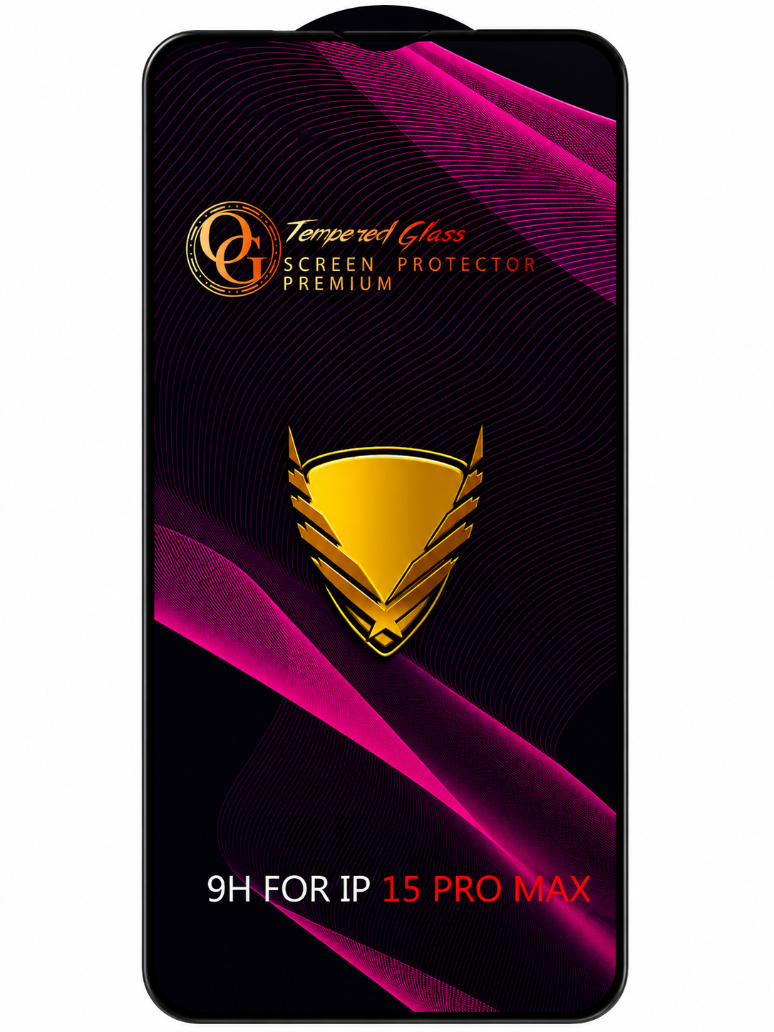 Захисне скло OG Purple для iPhone 15 Pro Max black